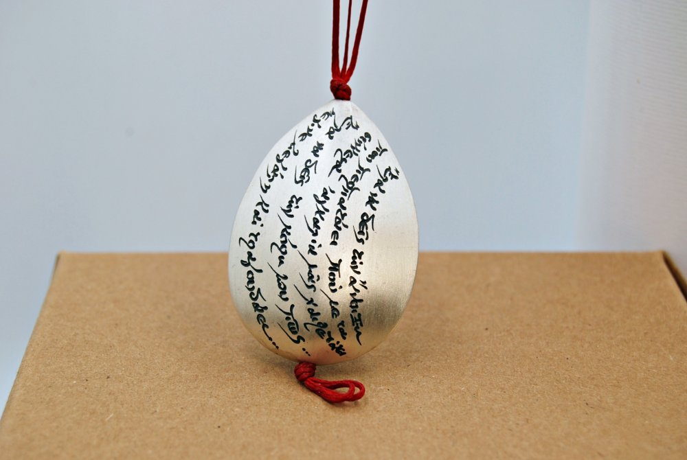 PENDANT <span>Silver, long with waxed cords,large  </span>