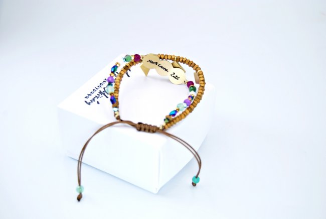 BRACELET <span>double olive green with golden hematites </span>